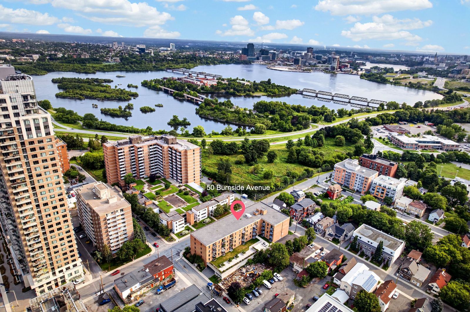 Aerial view showing 50 Burnside Avenue in West Centre Town