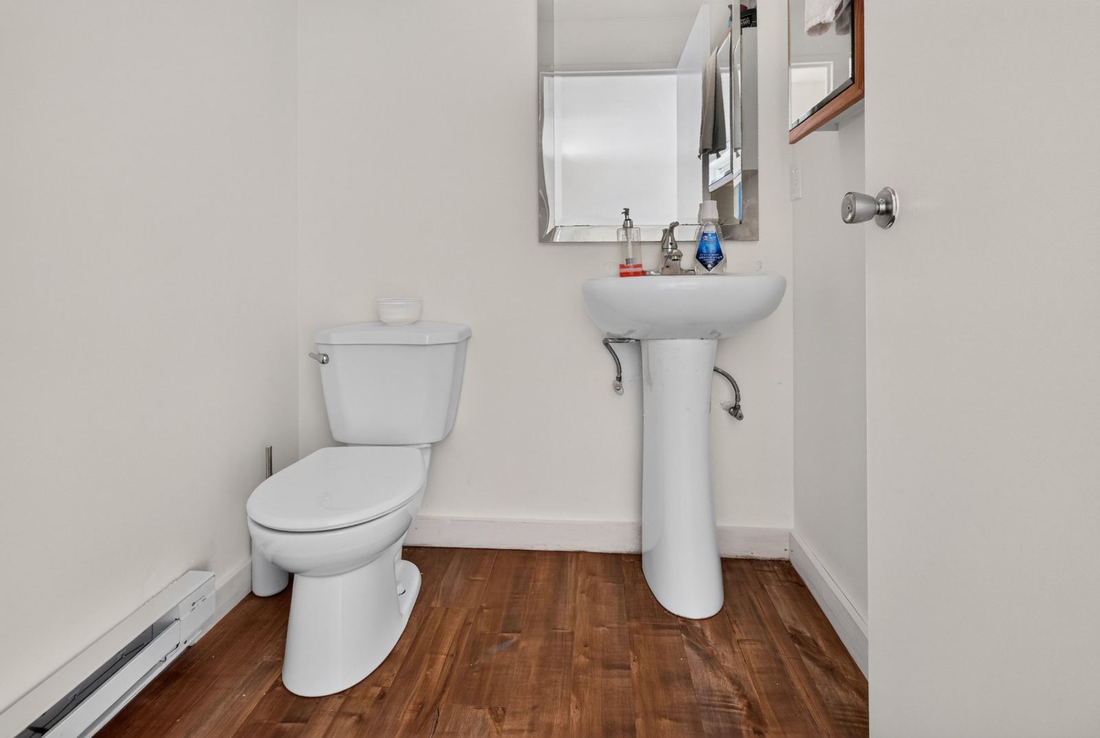 Powder room off the hall
